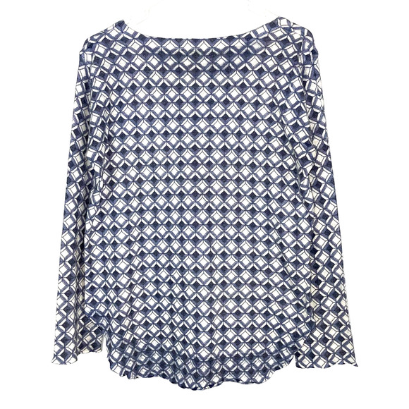 Nally & Millie USA Blue Geometric Print Thin Knit Sweater Size: M - Picture 3 of 5